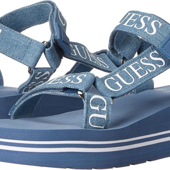 GUESS Women's Size 8, Blue, Avin Wedge Sandal - Picture 5 of 5